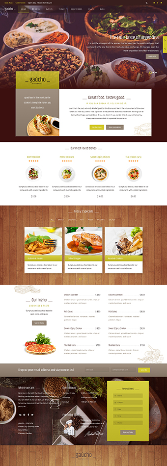 Gaucho Restaurant HTML Template