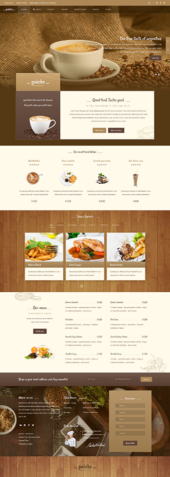 Gaucho Restaurant HTML Template