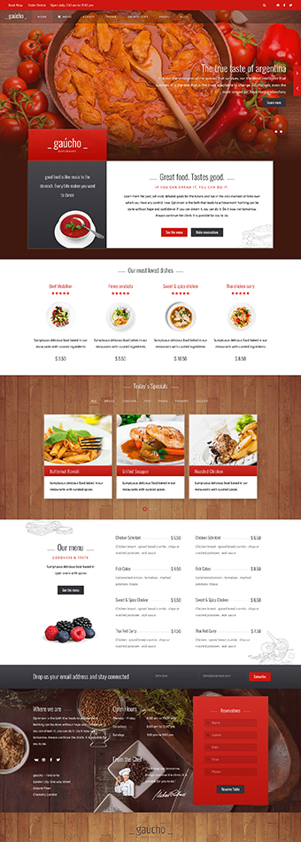 Gaucho Restaurant HTML Template