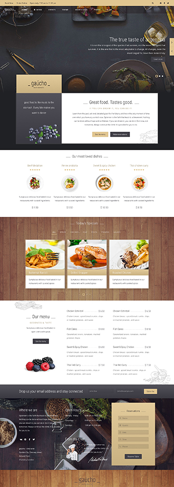 Gaucho Restaurant HTML Template